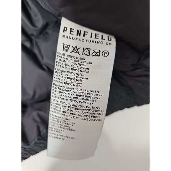 Penfield Black Puffer Hooded Vest Jacket Zipper Closure Zippered Pockets XLarge - Picture 8 of 9